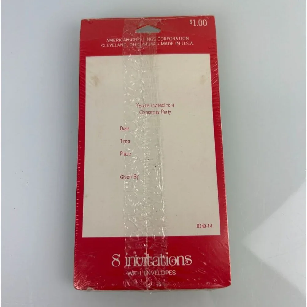 Vintage American Greetings Christmas Party Invitations Santa 8 Invitations